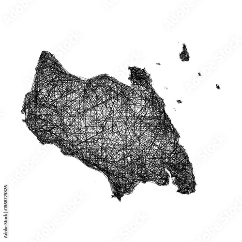 Sketch Johor outline map design