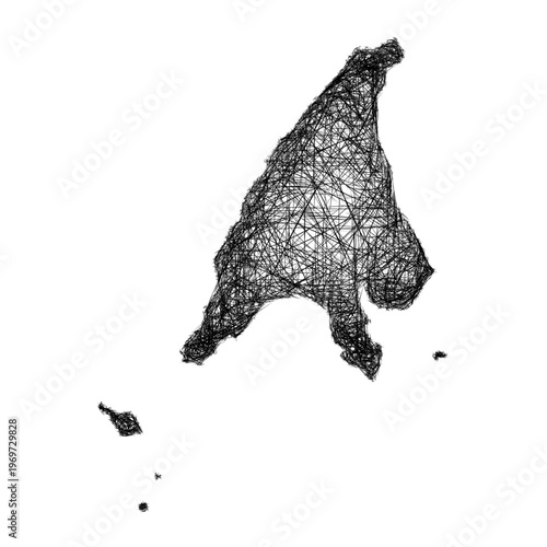 Sketch Labuan outline map design