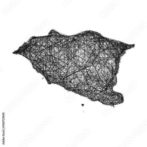 Sketch Melaka outline map design