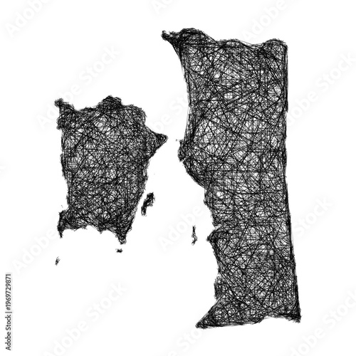 Sketch Pulau Pinang outline map design