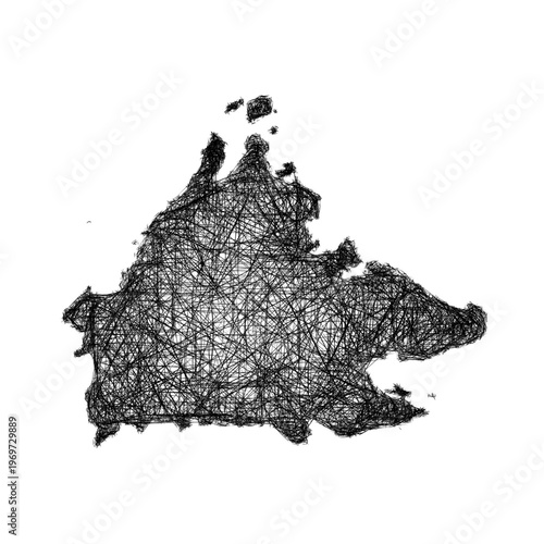 Sketch Sabah outline map design