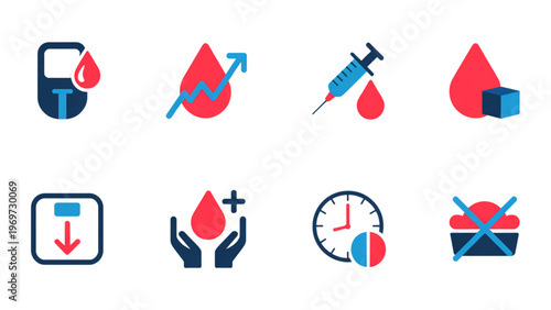 Collection of medical and health-related icons with a modern design style Vector