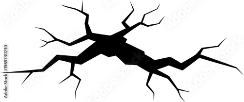 Vector illustration of cracks in walls or ground.