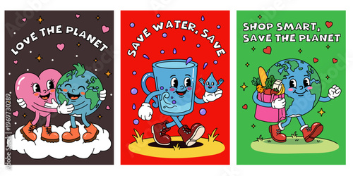 Kawaii Environmental Awareness Posters Earth Love Collection