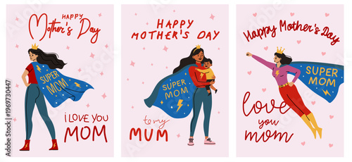 Cute Super Mom Mother’s Day Card Collection