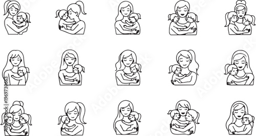 Black and white of women with various hairstyles and headscarves hijab d