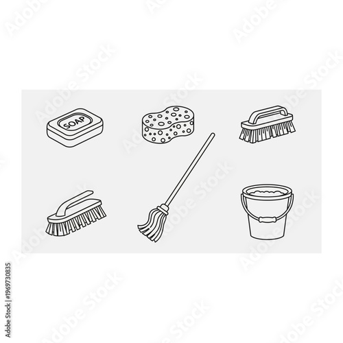 A collection of toilet cleaning supplies