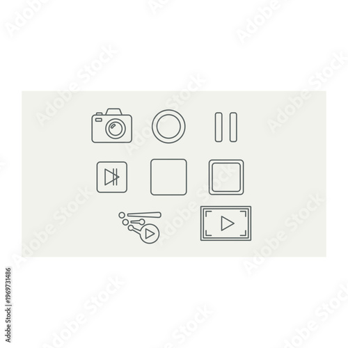 A collection of video and photo editing icons
