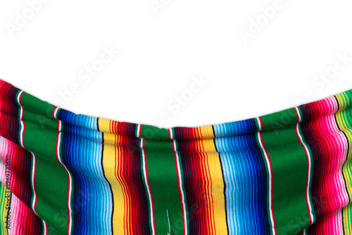 Colorful serape with transparent background. Typical colorful fabric from Mexico. Cinco de Mayo background.