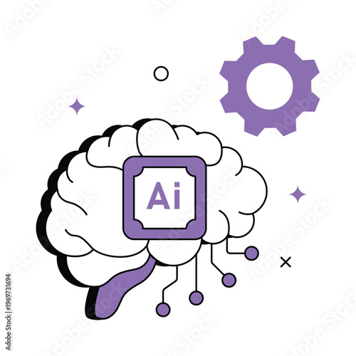 Ai Brain Stroming Vector icon Eps 10 File    