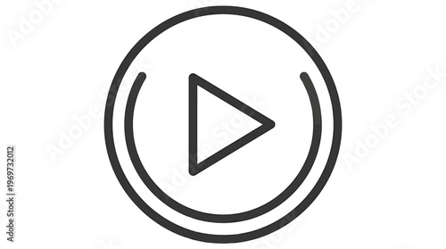 Free Download Play button icon, media playback symbol, video start sign, black line art - GFXLoad