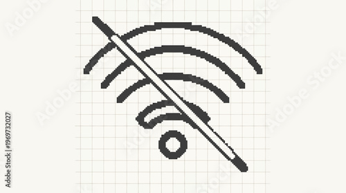 No WiFi, offline, wireless internet, signal blocked vector icon