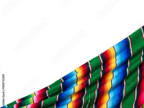 Colorful serape with transparent background. Cinco de Mayo background.