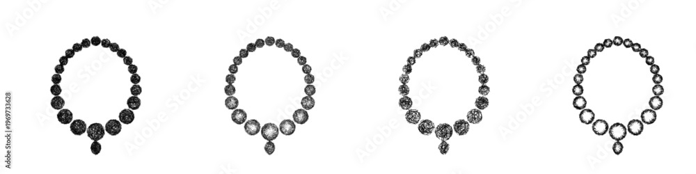 Obraz premium Sketch necklace icon design set