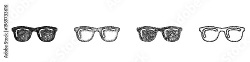 Sketch sunglasses icon design set