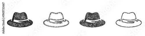 Sketch hat icon design set