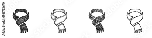 Sketch scarf icon design set