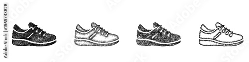 Sketch sneakers icon design set