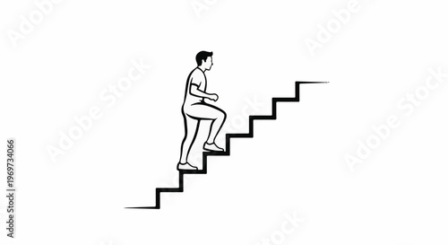 Person climbing stairs