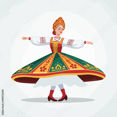 Russian Dancer in Traditional Costume