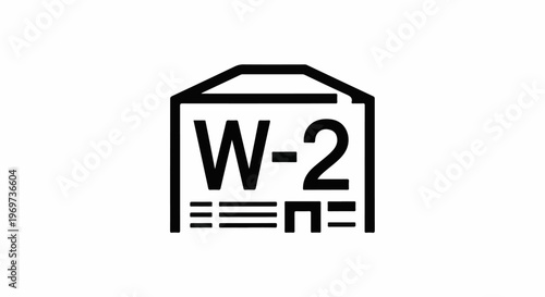 Simple black and white icon representing a form or document labeled W-2