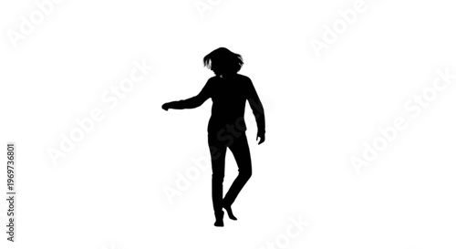 Silhouette of a woman in a dynamic dance pose
