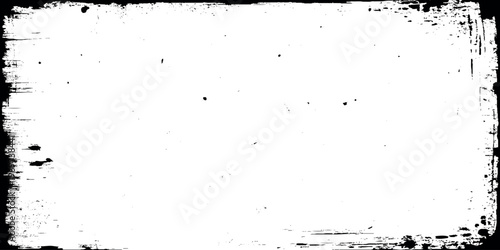 Grunge white background texture with black border and distressed edges for design