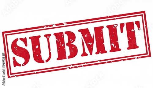 Red Submit Stamp with Bold Distressed Design