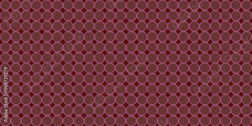 Seamless patterns with burgundy and plum geometric octagon pattern. Luxury diamond grid background