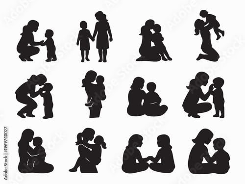 Mother and child silhouettes a collection of tender moments and family bonds