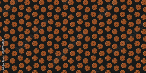 Cookie seamless pattern for bakery backgrounds and dessert textile prints. chocolate cookies pattern