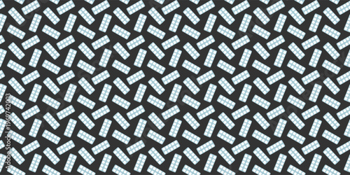 Minimalist drug blister seamless pattern for hospital medical design. Pharmacy pattern