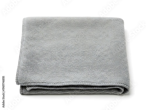 Folded soft gray microfiber cloth for cleaning and absorption purpose