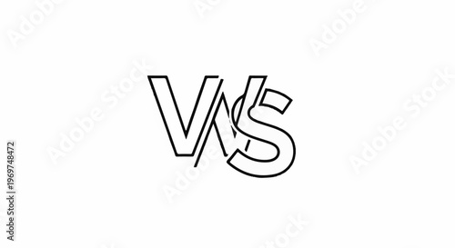 Stylized black outline of stacked letters V and S on white