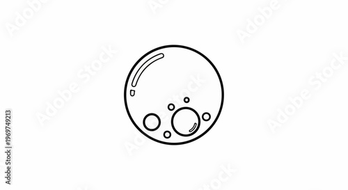 Stylized celestial body, a circle with craters and highlights