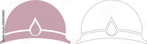 Minimal dome with teardrop accent silhouettes shapes