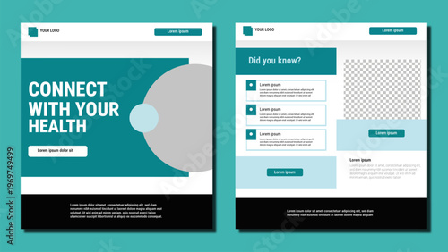 A professional medical and healthcare social media post template set for digital marketing campaigns.