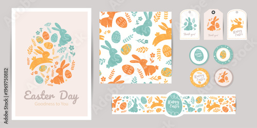 Easter collection of cards, patterns, stickers