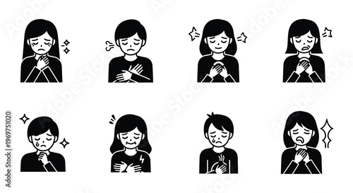 Illustrations depicting mental health challenges and the process of therapy