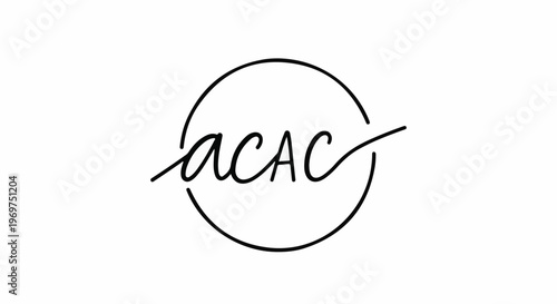 Stylized text 'acac' enclosed within a simple circle