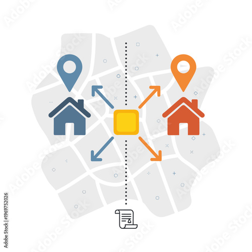 Child Custody Strategy Map Flat Vector Illustration Concept