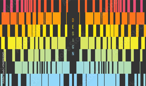 Image of multiple lines of different thicknesses with transition and shift effect. Cover design template. Retro style. Vector for brochure, poster, card, presentation, flyer or banner.