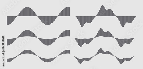 Abstract digital wave. Sound waves set. Big data visualization for business, science or technology. Illustration for brochure, poster, cover, card, presentation, flyer or banner.