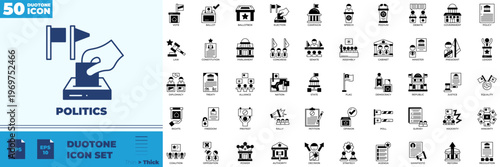 Politics Duotone Editable Icons set