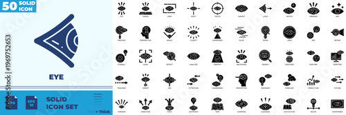 Eye Solid Editable Icons set