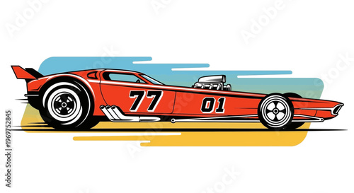 Retro Dragster Car