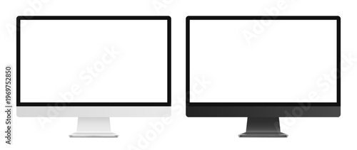 Luxury Computer Monitor Display Mockup with empty Screen isolated on Transparent Background