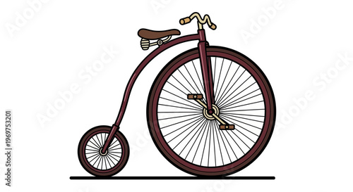 Vintage Penny Farthing Bicycle Illustration