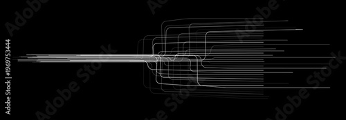 AI Line Data Network Technology Background, Abstract Dynamic Effect Stream, Energy Flow. Digital Transformation Tech, Artificial Intelligence Blue BG, Business Transform Concept. Vector Illustration