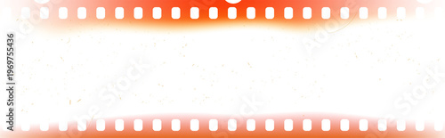 фотографія Isolated 35mm film burn PNG overlay with orange light leaks
